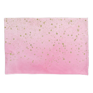 Housse D'oreillers Rose rosé et paillettes dorées Glam Chic scintilla
