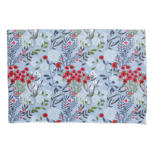Housse D'oreillers Rose rouge Bleu Blancs