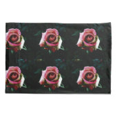 Housse D'oreillers Rose rouge peinte à l'huile (Dos-gauche)