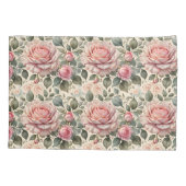 Housse D'oreillers Roses de chou géant rose et blanc (Dos)