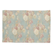 Housse D'oreillers Roses rose blanc sur Arrière - plan bleu (Dos)