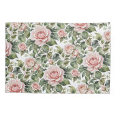 Housse D'oreillers Roses roses et Feuilles d'âge classiques (Dos)