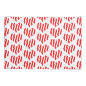 Housse D'oreillers Rouge Abstrait n Blancs Valentine Coeur (Dos-gauche)