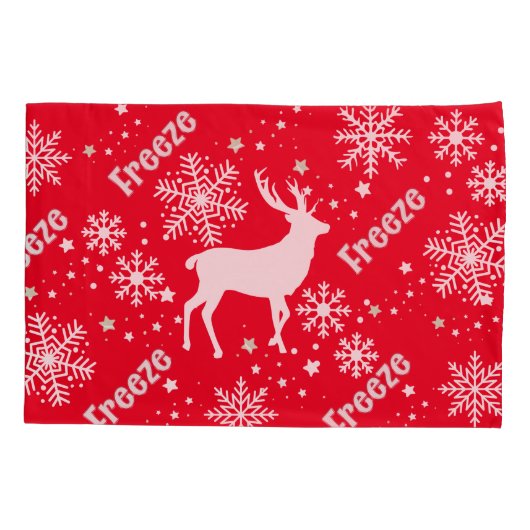 Housse D'oreillers rouge cerf (Dos-gauche)