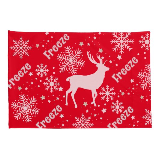 Housse D'oreillers rouge cerf (Dos-Droit)