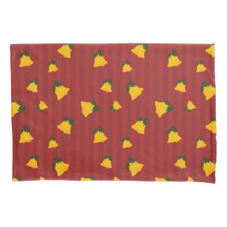 Housse D'oreillers Rouge de vacances Or Bells Christmas Stripe