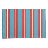 Housse D'oreillers Rouge et Bleu vif Motif rayé Design moderne (devant-Droit)