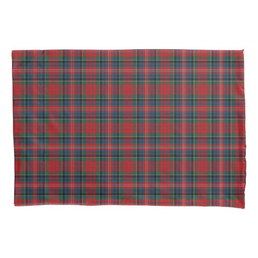 Housse D'oreillers Rouge et Royal Blue MacPherson Clan Scottish Plaid (devant)