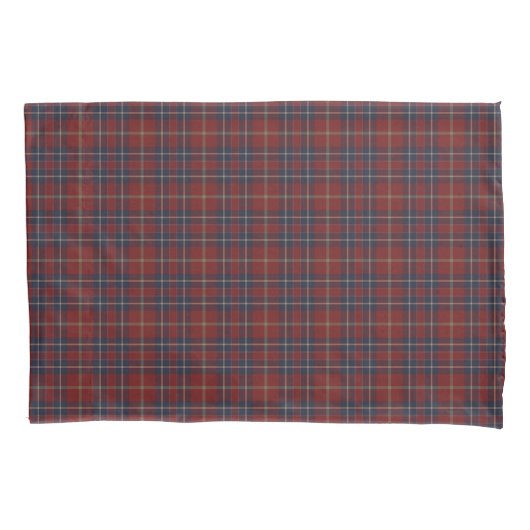 Housse D'oreillers Rouge foncé et bleu marine Rustique Plaid (devant)