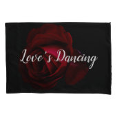 Housse D'oreillers Rouge, noir rose floral (devant-gauche)