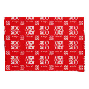 Housse D'oreillers Rouge romantique XOXO L'amour ne manque jamais Sai