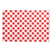 Housse D'oreillers Rouge sur blanc grand format Pois (Dos)