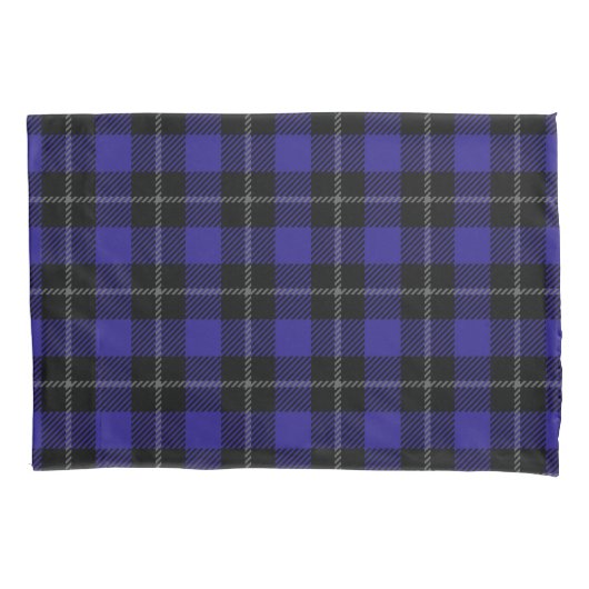 Housse D'oreillers Royal Blue Black Plaid (devant)