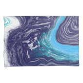 Housse D'oreillers Royal Blue et Marbre blanc (devant-Droit)