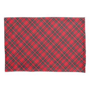 Housse D'oreillers Royal Stewart tartan rouge noir plaid