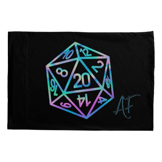 Housse D'oreillers RPG Crit AF | Holo Retro PnP Tabletop Dice Gamer (Dos)