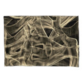 Housse D'oreillers Rubans courbés beiges, contrastés par trait gaufré (devant-gauche)