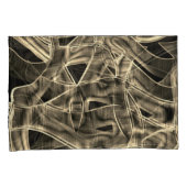 Housse D'oreillers Rubans courbés beiges, contrastés par trait gaufré (devant-Droit)