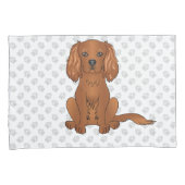 Housse D'oreillers Ruby Cavalier King Charles Spaniel & Paws (devant-Droit)