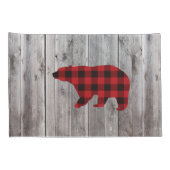 Housse D'oreillers ruodland barn wood red buffalo plaid bear (Dos-Droit)