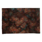 Housse D'oreillers Rust et Pierre Turquoise Abstrait (devant-Droit)