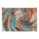 Housse D'oreillers Rust N Bleu Coussin d'art Abstrait Coque (Dos-Droit)