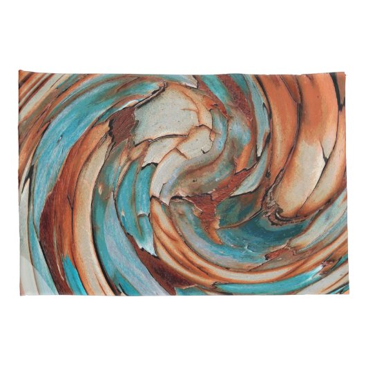 Housse D'oreillers Rust N Bleu Coussin d'art Abstrait Coque (Dos-Droit)