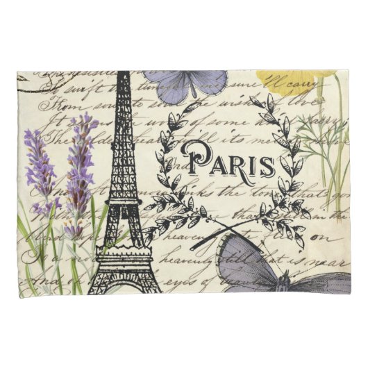 Housse D'oreillers rustique français scripts de pays paris eiffel tow (devant-Droit)