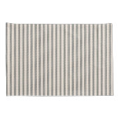 Housse D'oreillers Rustique Noir rayé Français Ticking Coussin Coques (Dos-Droit)