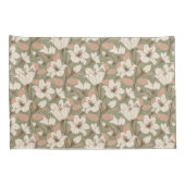 Housse D'oreillers Sage Botanique Vert Beige Lily Floral Modèle (Dos-Droit)
