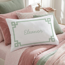 Sage Green Clé grecque Monogramme Coque Coussin st