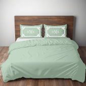 Housse D'oreillers Sage Green Clé grecque Monogramme Coque Coussin st