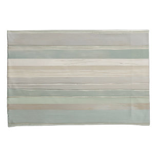 Housse D'oreillers Sage Green Dusty Blue Taupe Grey Farmhouse Stripe