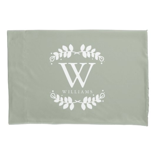 Housse D'oreillers Sage Green Monogramme (devant)