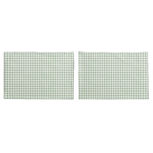 Housse D'oreillers Sage rustique neutre En vichy Plaid Buffalo (Dos-Set)