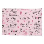 Housse D'oreillers Saint-Valentin : Arrière - plan "Je t'aime". (Dos)