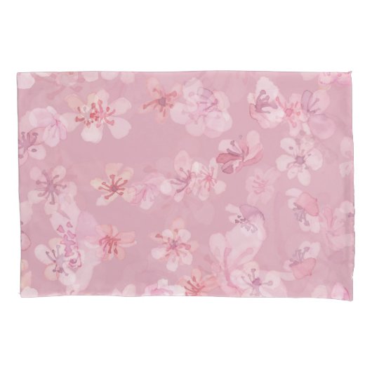 Housse D'oreillers Sakura Flower Cherry Aquarelle Texture (devant)