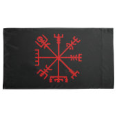 Housse D'oreillers Sang Rouge Vegvísir (Viking Compass) (devant-Droit)