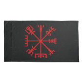 Housse D'oreillers Sang Rouge Vegvísir (Viking Compass) (Dos-gauche)