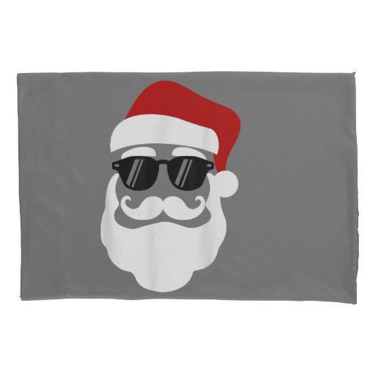 Housse D'oreillers Santa Claus avec lunettes de soleil Drôle Noël Des (devant)