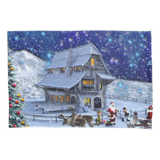 Housse D'oreillers Santa Rudolph Elf with Sled (devant)