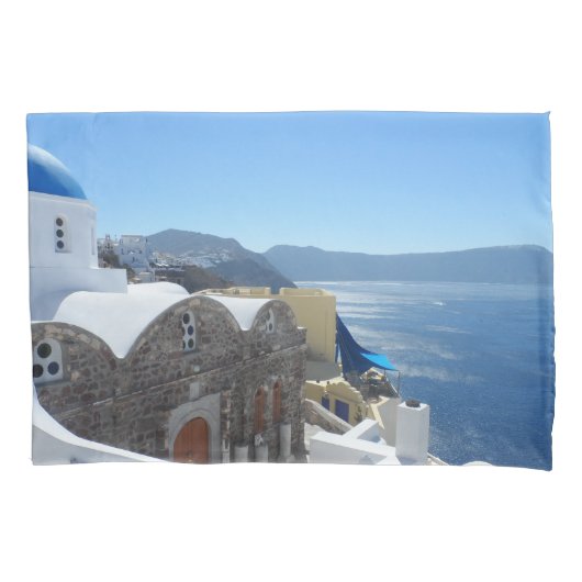 Housse D'oreillers Santorini, Grèce (devant)