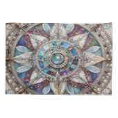 Housse D'oreillers Saphirs roses et bleus Diamants Perles Mandala (Dos)