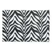 Housse D'oreillers Sassy rose et noir zèbre raypes (Dos-gauche)