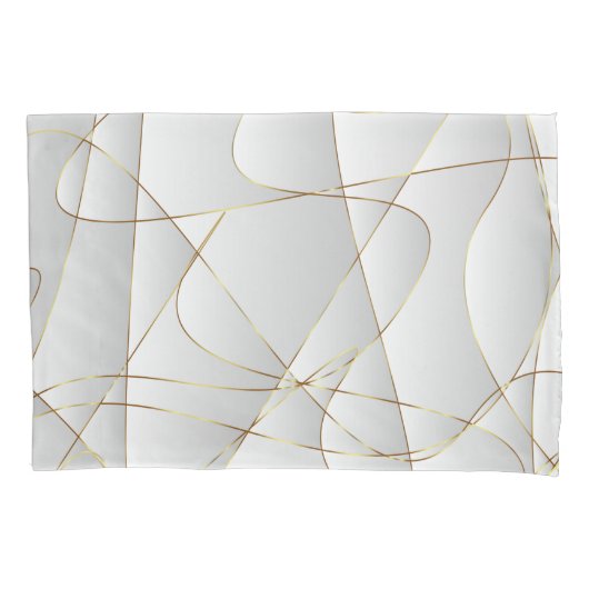 Housse D'oreillers Satin Avec Lignes Or (devant)