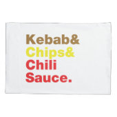Housse D'oreillers Sauce Kebab & Chips & Chili. (Dos)