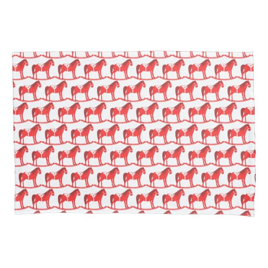 Housse D'oreillers Scandinave Noël Cheval Rocking Motif (devant)