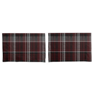 Housse D'oreillers Scotland Tartan Burgundy Grey Plaid Celtic