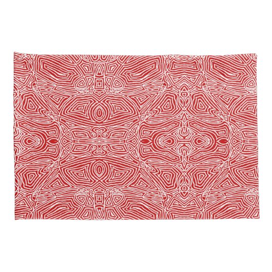 Housse D'oreillers Scribbleempreintes rouges (Dos-Droit)