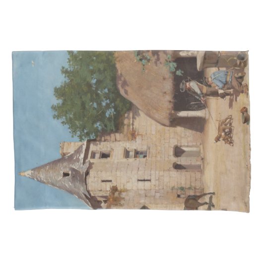 Housse D'oreillers Se préparer à la chasse (scène médiévale) (devant-gauche)